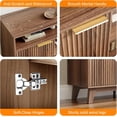 thumbnail image 5 of 58-Inch Solid Wood Boho Fluted TV Stand for 70 Inch TVs, Mid-Century Modern Media Console with Storage, Walnut, 5 of 6