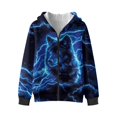 thumbnail image 3 of Pzuqiu Wolf Boys Hoodies 11-13 Comfortable Full Zip Hooded Kids Sweatshirt Lightness Soft Long Sleeve Jacket Outfits Fleece Hooded Clothes with Pocket for Boys Teens Youth, 3 of 6