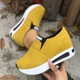 thumbnail image 5 of Suede Platform Loafers for Women Comfortable Wide Toe Box Slip On Orthopedic Walking Shoes Casual Non Slip Work Shoes Yellow Size 7, 5 of 8