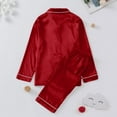 thumbnail image 6 of Generic Festive Family Christmas Loungewear Sets Holiday Family Sleepwear Sets Christms Pajamas For Family Silk Satin Pajamas 2024 Button Down Sleepwear Long Sleeve Comfy Loungewear Matching Sets, 6 of 7