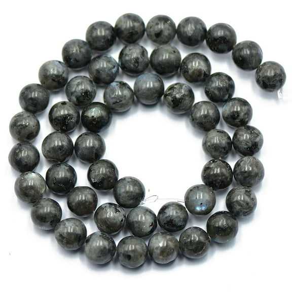 EHJRE Strand of Natural Black Labradorite Gemstones Beads 8mm 15 Inches