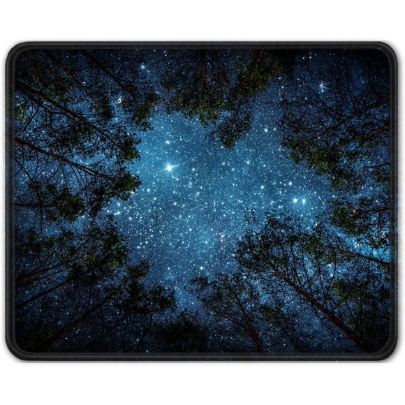 Mouse Pad with Stitched Edge, Premium-Textured Mouse Mat Waterproof Non-Slip Rubber Base Rectangle Mousepad for Laptop Computer PC Gaming Office 11.8 x 9.85 inch, Stars Night Sky