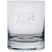 And So Together They Built A Life Wedding Quotes Etched 11oz Crystal Rocks Whisky Glass