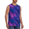thumbnail image 2 of Uemuo Neon Gradient Blue Pattern Men's Sleeveless T-Shirt,Muscle Athletic Tank Top, Moisture-wicking Quick-dry Breathable Classic Tee Top for Gym Run Outdoor Sports-Small, 2 of 8