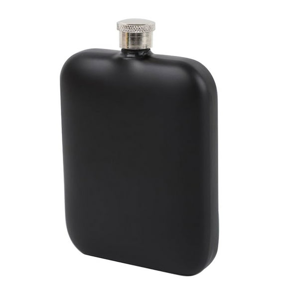 ENJOYW 5 Ounces Liquor Flask Square Leak-proof Portable Stainless Steel Black Pocket Flask for Outdoor Liquor Flask