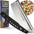 thumbnail image 1 of baomifa-12-Inch Pizza Cutter Rocker Blade - Sharp Stainless Steel Slicer Knife, Protective Cover, Dishwasher Safe, Small - Professional Pizza Oven Accessories, 1 of 4