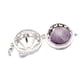 thumbnail image 1 of Prettyia filigrana flor medallón colgante colr piedra preciosa jau de Amatista Hugo Locket colgante de la jaula, 1 of 10