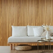 3D Wood Wall Panels | Acoustic Panels for Interior Wall Décor on Felt Back Board | Decorative Slat Panels for Wall and Ceilings | White Oak - 8 x 1 ft. x 2 Pack