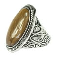 thumbnail image 2 of Vintage Style Oval Tiger Eye Statement Ring with Ornate Band, Size 10 Jewelry Ring Silver, 2 of 6