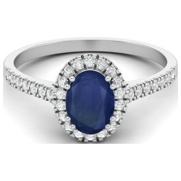 Mooneye Solitaire 7x5mm Oval Blue Sapphire 925 Sterling Silver Valentines Day Gift Women Ring