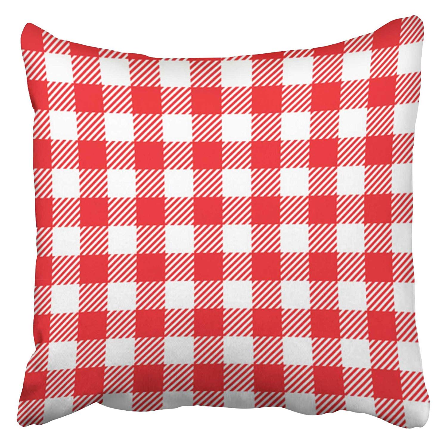 ARHOME Red Gingham Retro Blue Picnic Plaid Breakfast White Basket