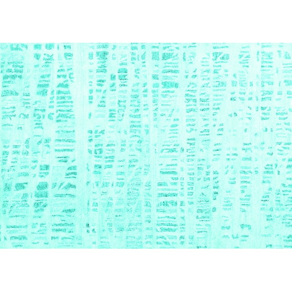 Ahgly Company Indoor Rectangle Solid Turquoise Blue Modern Area Rugs, 2' x 4'