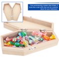 thumbnail image 4 of 1pc Halloween Present Box Hexagonal Coffin Wooden Box Candy Storage Box Diy Accessories, 4 of 8