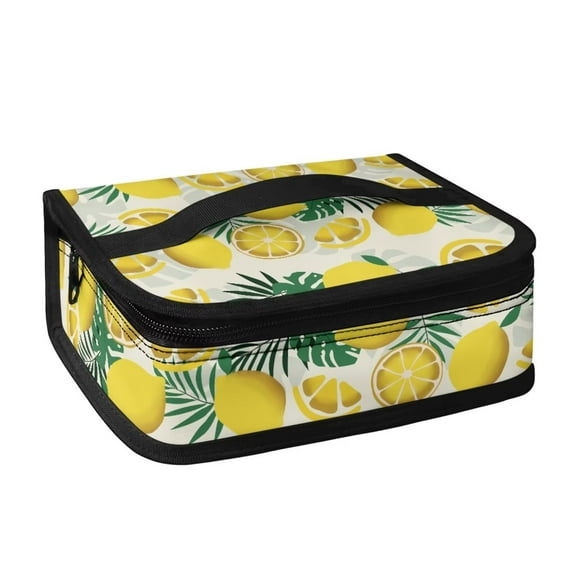 KUIFORTI Lemon Laptop Lunch Bag Durable Washable Handbag Leakproof Lunch Box Zipper Pouch School Satchel Bag for Travel Hiking Camping