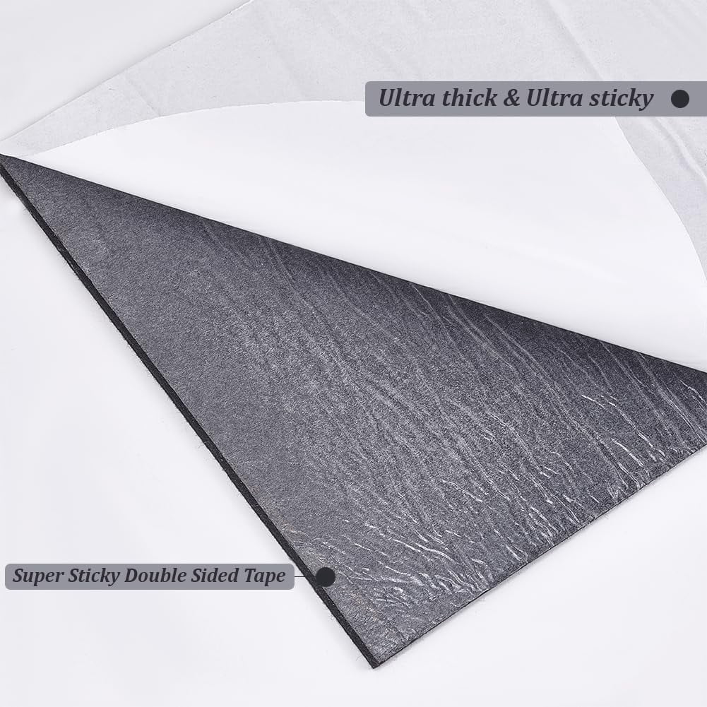 98x11.8 Inch Self-Adhesive Felt Carpet Black Felt Furniture Pads 5mm Thick Felt Pads with Adhesive Backing for Protecting Wall Hardwood Floors DIY Crafts Sewing for DIY