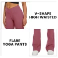 thumbnail image 3 of Women’s Flare Yoga Pants, Crossover High Waisted Casual Bootcut Leggings, 3 of 6