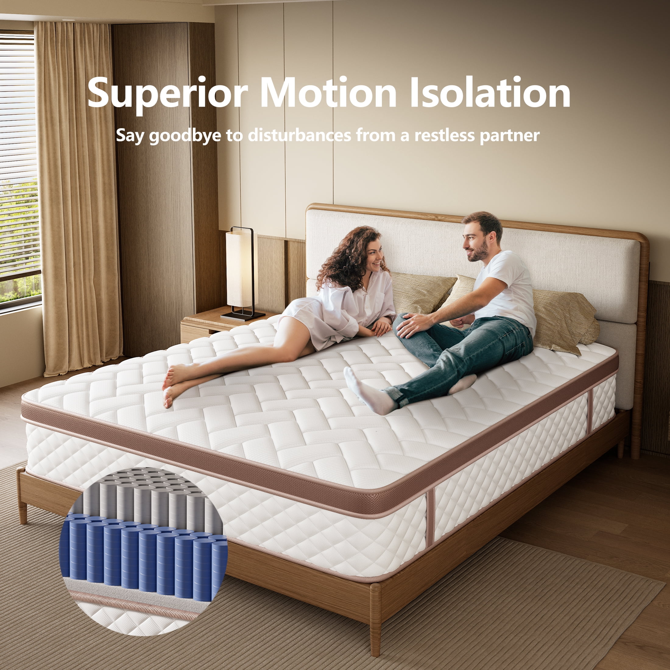 Pixafog 12" Queen Mattress in a Box, Medium Euro Top Gel Memory Foam & Pocket Spring Hybrid Mattresses