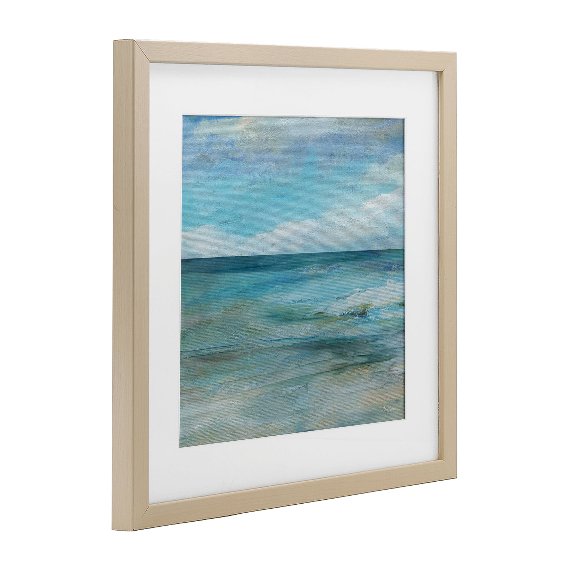 Stupell Industries Aqua Ocean Horizon Abstract Birch Framed Print Under Glass, design by Carol Robinson