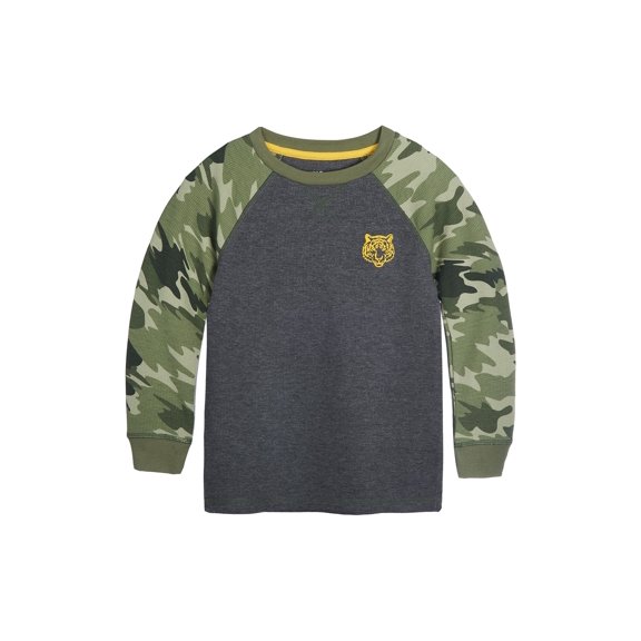 Epic Threads Toddler Boys Long Sleeve Graphic Thermal T-Shirt Pewter Heather 3T