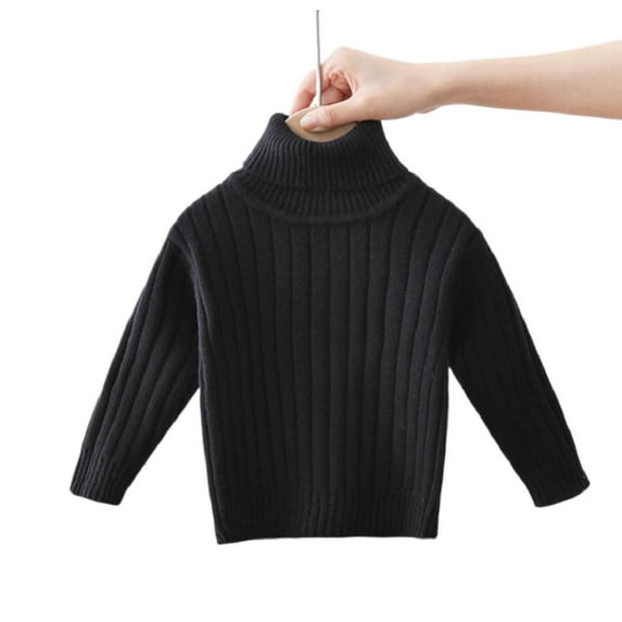 Godderr Kids Toddler Boys Girls Turtleneck Sweaters Baby Boys Girls Pullover Knitted Sweaters Long Sleeve Solid Color Kids Winter Tops Sweaters