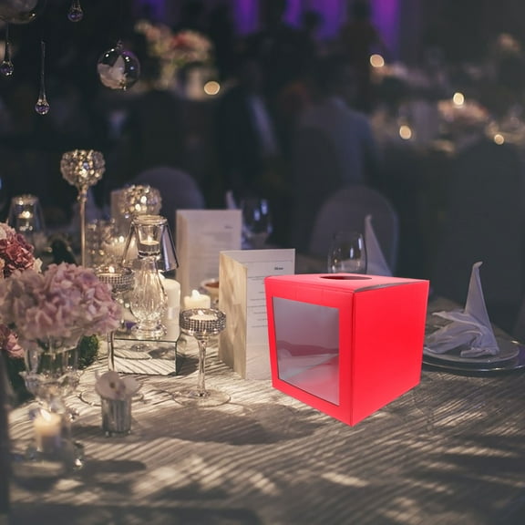 WHAMVOX Ballot Box Raffle Box with Slot for Ball Drawing Entertainment Game General Users 1Pack 25x25x25in Cardboard