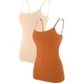 thumbnail image 1 of Charmo Women's Basic Cami Adjustable Spaghetti Strap Built in Bra Tank Top 2 Pack, 1 of 5