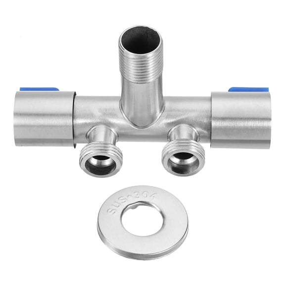Uxcell 2 Way Garden Hose Splitter, Stainless Steel 1/2" Water Hose Connector, Blue