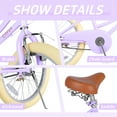 thumbnail image 2 of Vollsch 20 Inch Little Kids Bike for Age 7-15 Years Old Girls Toddlers Retro Vintage Style Bicycles with Basket Kickstand and Bell, Purple, 2 of 6