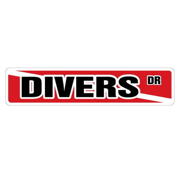 DIVER Street Sign scuba divers fins mask gear | Indoor/Outdoor |  24" Wide