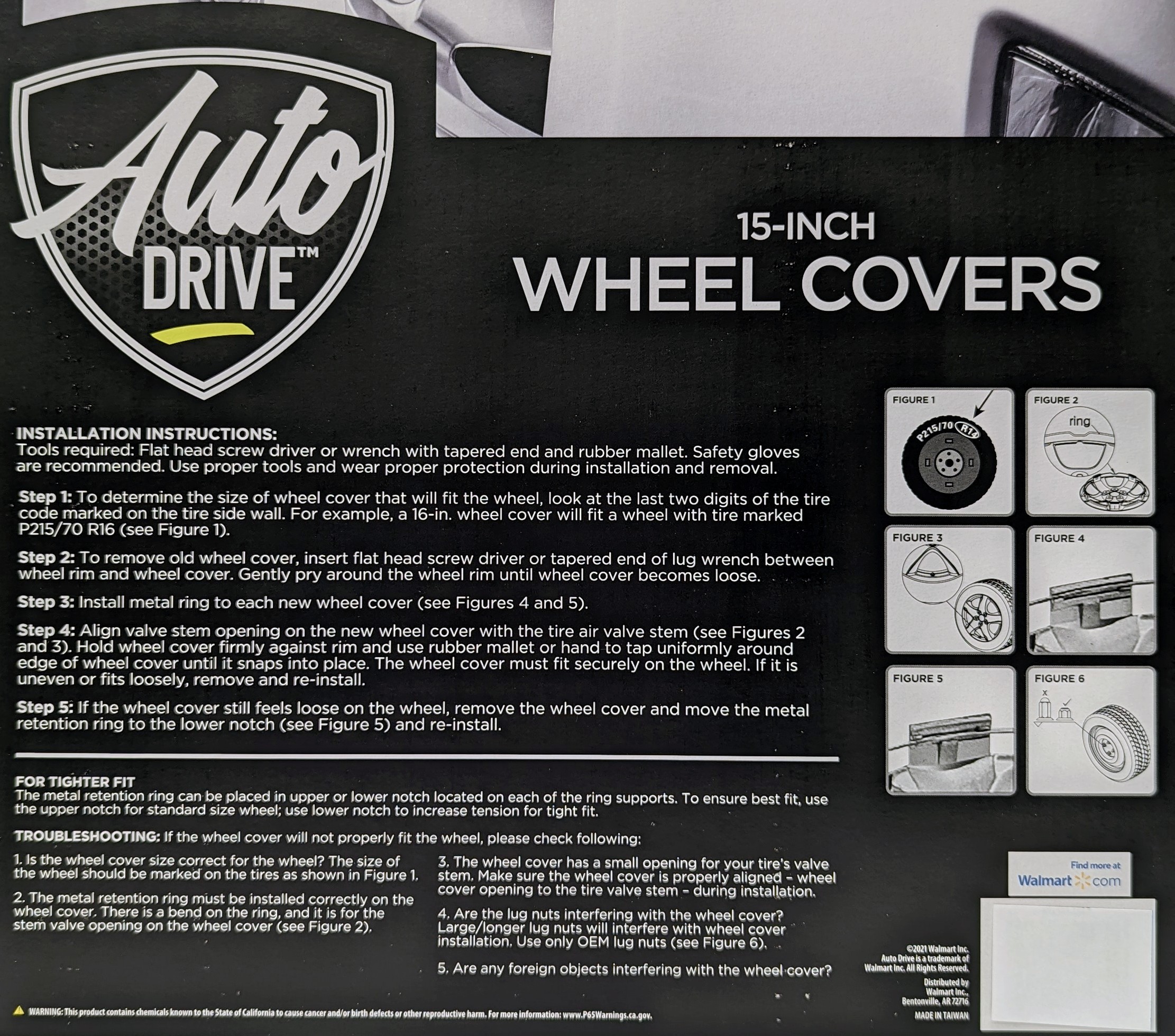AUTO DRIVE 16 INCH SILVER ALLOY FINISH HUBCAP WHEEL COVERS – SET OF 4 – FITS MOST CARS