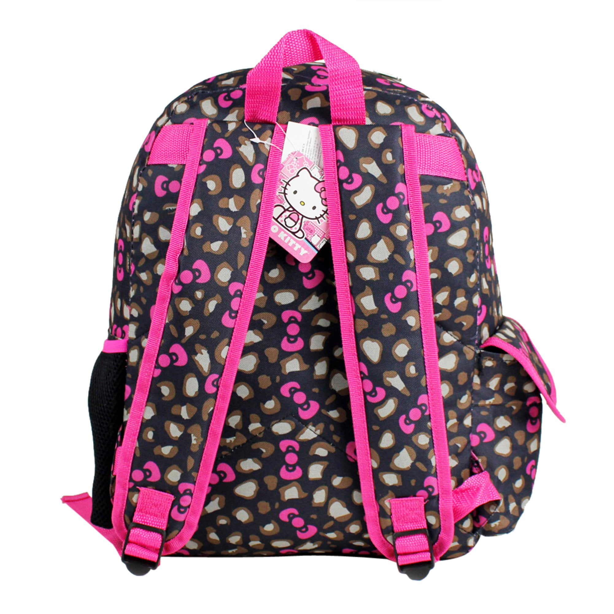 Sanrio Hello Kitty Cheetah 16" Large Girls Backpack with Heart Pocket Sanrio Hello Kitty Cheetah 16" Large Girls Backpack with Heart Pocket