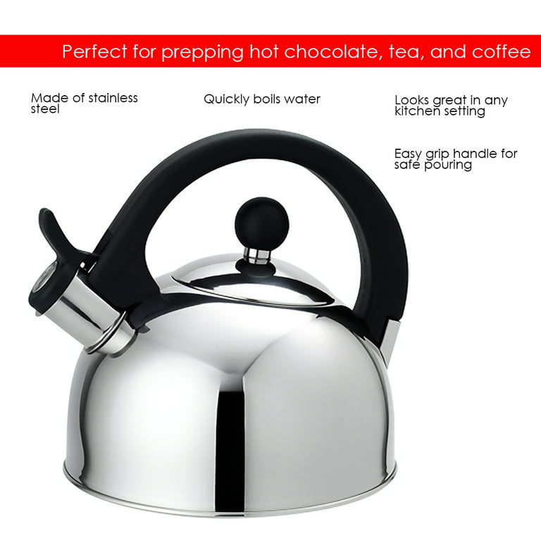 Poliviar Tea Kettle 2.1 qt. Whistling Food Grade Stainless Steel Stove -  7.87x7.87x7.68 - Bed Bath & Beyond - 34116520