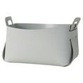 thumbnail image 1 of Storage Basket Leather Organizer with Handle Decorative Holder Container with Handle Leather Decor Box Detachable Cosmetic Stationery Decoration Gray L, 1 of 9