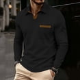 thumbnail image 2 of Mens Shirts, Men's Casual Shirts Classic Long Sleeve Basic Button T-Shirt Lapel Lightweight Fall Golf Tops with Pocket Black XXXL, 2 of 6