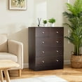 thumbnail image 5 of Demi Bonn Brown 3+2 Drawer Cabinet, Particleboard, 66x40x91cm, Melamine Laminate Finish, Matte Gold Handles, 5 of 7