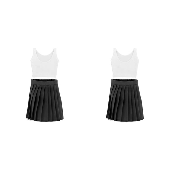 Bewildely Dolls Clothes Pleated Skirt 1/3 Doll No Handmade Up Accessories Dress 2piezas Negro