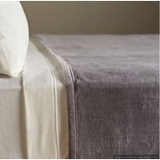 Berkshire Serasoft Plus Plush Polyester Blanket, Grey Full/Queen