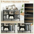 thumbnail image 4 of Demi Bonn 2-Tier Open-Back Bookshelf with Anti-Tipping Kits for Study, 6 Open Compartments Space Bookcase, Black, 4 of 8