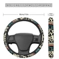 thumbnail image 3 of Renewold American Tribal Cow Print Beige Auto Steering Wheel Cover Universal 15 Inch Diameter Anti-slip Neoprene Car Steering Wheel Protector for Women Men, 3 of 6
