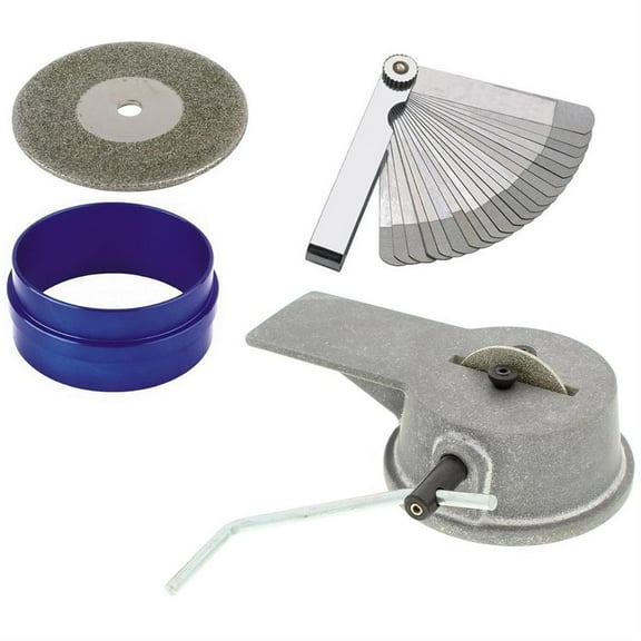 Speedway Motors Piston Ring Filing Complete Tool Kit with Carbide Filer, Squaring Tool and Feeler Gauge for Accurate Ring End Gap Setup Bench Mount