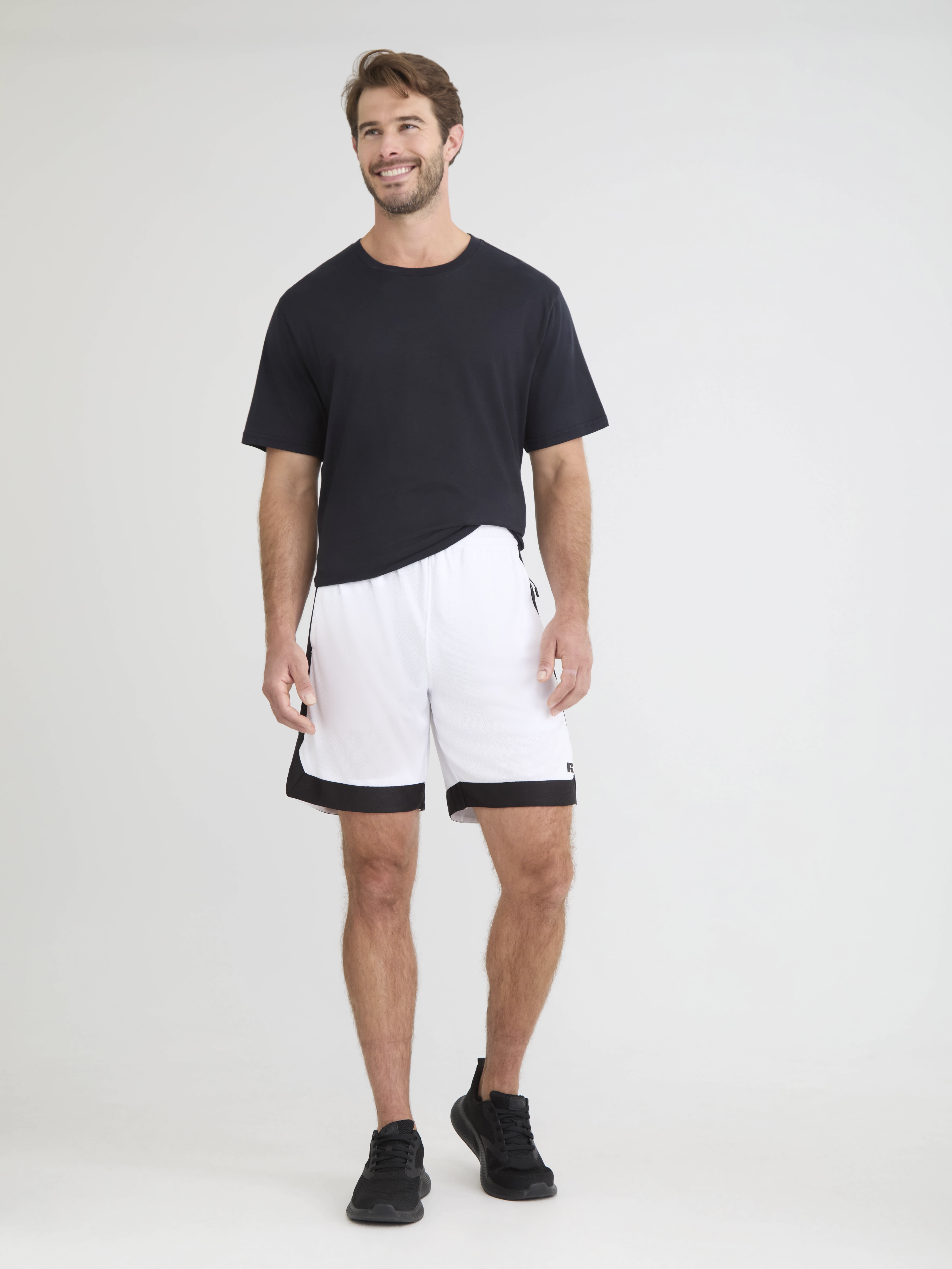 Russell Athletic Men's Colorblock Basketball Shorts, 8" Inseam, Sizes S-2XL