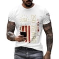 thumbnail image 4 of Havenx Men's 250 Years Of American Independence T-Shirt American Flag Design Crewneck Shirt Short Sleeve Graphic Tshirts Patriotic We the People 1776 Workout Tee,White 3XL, 4 of 4