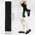 thumbnail image 2 of Bocaoying 4 Pairs Women Knit Leg Warmers, 80s Women Leg Warmers with 4 Pairs Knee Length Velet Socks, Ladies Ribbed Leg Warmers for Party Sports, 2 of 8