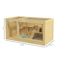 thumbnail image 3 of Wooden Hamster Cage, Large Gerbil Habitat, Multi-Level Small Animal Cage w/Tray, 3 of 8