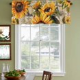 thumbnail image 5 of 2 Panels Sunflower Retro Valance for Windows, Farmhouse Vintage Botanical Floral Light Filtering Kitchen Curtains, Rod Pocket Window Treatment Curtain Valances for Living Room Bedroom, 42"x12", 5 of 9