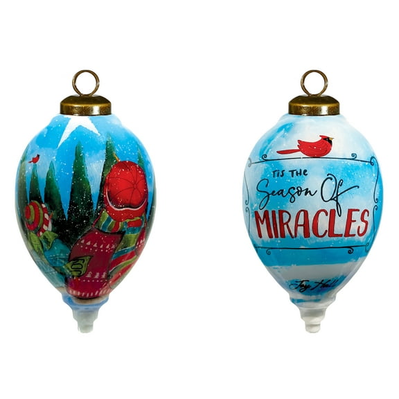 Inner Beauty Tis the Season of Miracles Glass Christmas Ornament