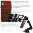 thumbnail image 2 of Dockem Wallet Case for iPhone X / XS; Built-in Metal Plate, 2 Credit Card Slots, Exec M2, Brown, 2 of 9