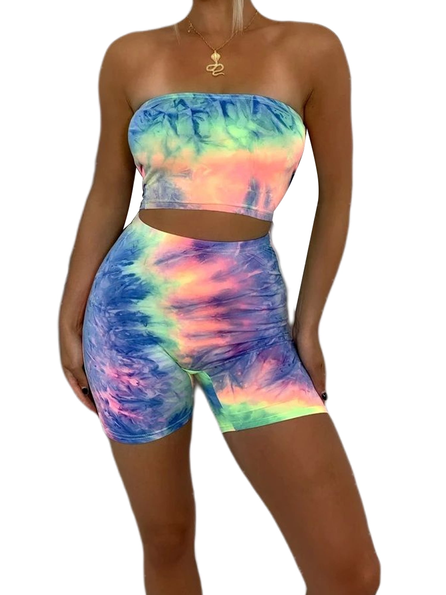 Short Pants/ Spaghetti Strap Crop Top 