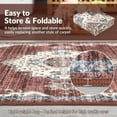 thumbnail image 5 of GlowSol 5' x 7' Large Area Rug Vintage Boho Rug Medallion Rug Washable Rugs for Living Room Bedroom, Rust/Beige, 5 of 7