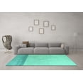 thumbnail image 3 of Ahgly Company Machine Washable Indoor Rectangle Solid Turquoise Blue Modern Area Rugs, 2' x 3', 3 of 4